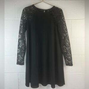 ASOS Black Lace Sleeve Dress, 6